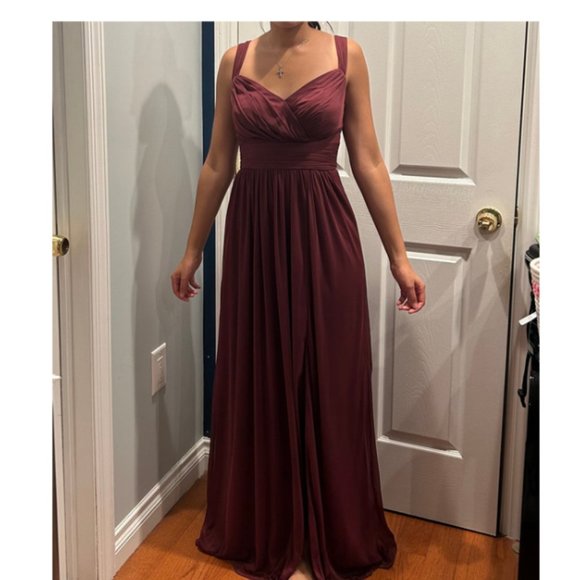 Maroon Wedding Guest Dress - Picture 2 of 5